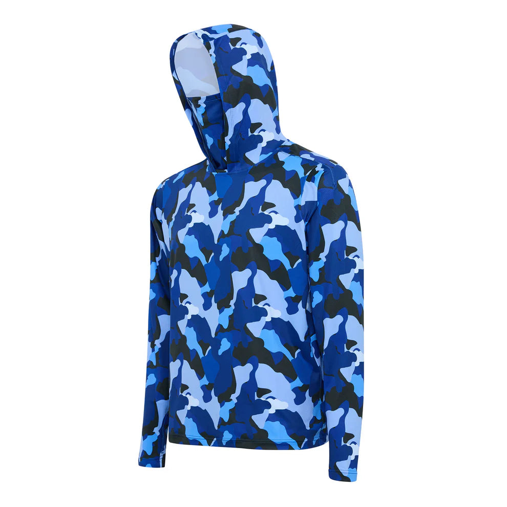 Burke Hooded Sun Shirt - Blue Camo