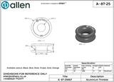 Allen 25mm x 10mm x 10mm Aluminium thimble Purple