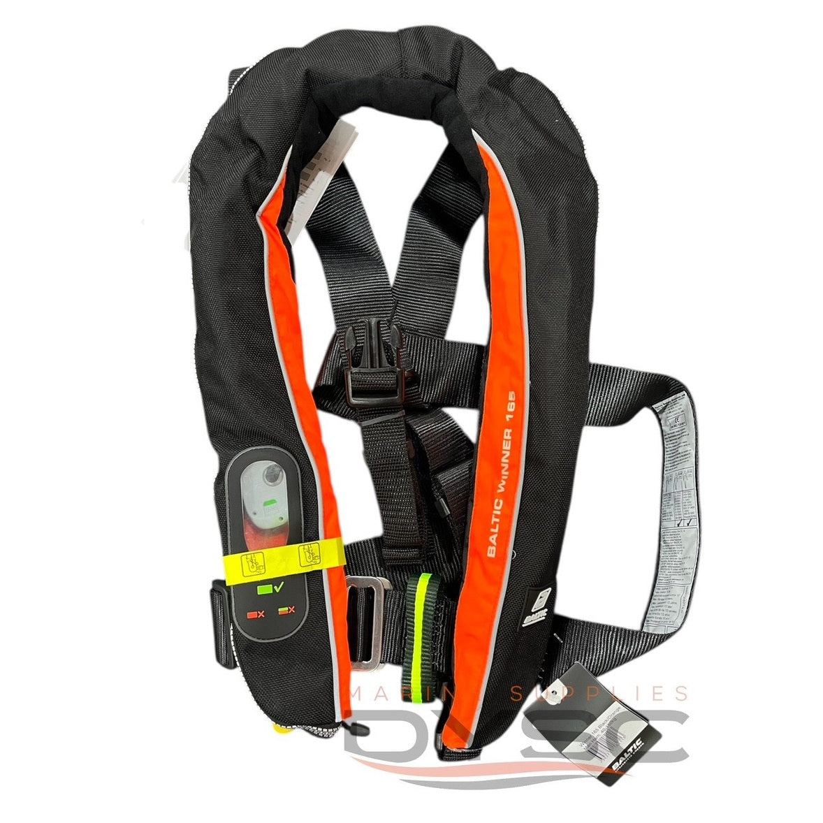 Baltic Winner 165 Inflatable Life Jacket Manual with Harness Black/Orange 40-150kg
