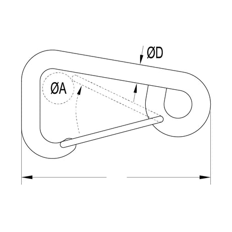 Ronstan Asymmetric Snap Hook (Carabiner) 120mm overall length