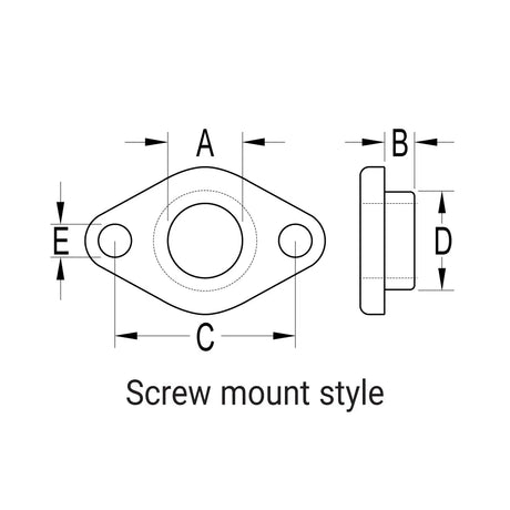 Ronstan Bush Screw-In SS Lined15mm (9/16") ID x 5mm Deep PNP261