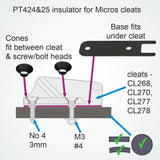 Ronstan Insulator for Micro Cleat (2xPT424 cones+1xPT425 Base), 4 sets PT424&25