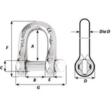 Wichard Captive pin D shackle - Dia 8 mm