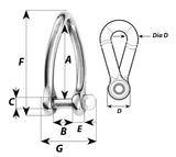 Wichard Twisted Shackle 8mm Captive Pin 1424