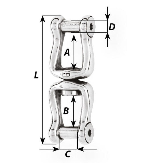 Wichard Swivel - Pin with allen head - Length: 80 mm 2363