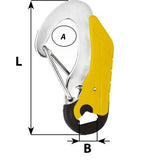 Wichard Double action safety hook - Yellow - Length: 115 mm 2454