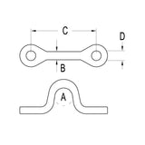 Ronstan Narrow Saddle 14mm Clear-Csk Holes RF134A
