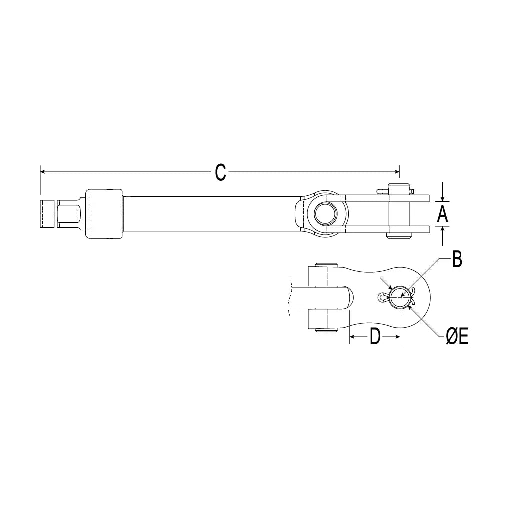 Ronstan Turnbuckle Body & Lock Nut, 1/4" Thread RF1480-04