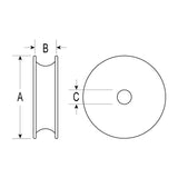 Ronstan Sheave Nylatron® 40mm OD x 8.1 wide RF40000HL