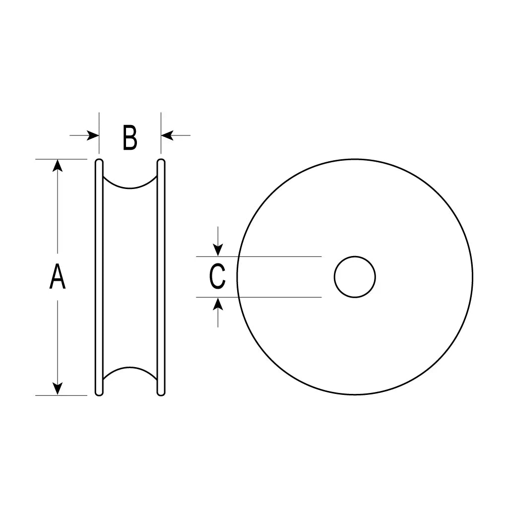 Ronstan 59mm Acetal Sheave, 19mm Width