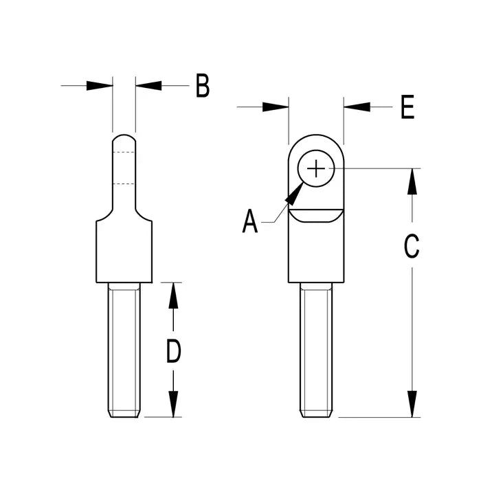Ronstan 27mm Anchor Bolt, 1/4" UNF Thread RF5280
