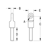Ronstan 27mm Anchor Bolt, 1/4" UNF Thread RF5280