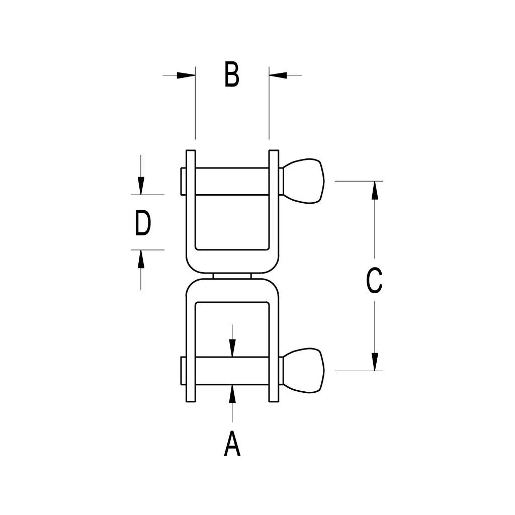 Ronstan Stainless Steel Swivel Shackle, 5/16" Pins, Slotted Head RF75