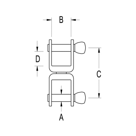 Ronstan Stainless Steel Swivel Shackle, 5/16" Pins, Slotted Head RF75