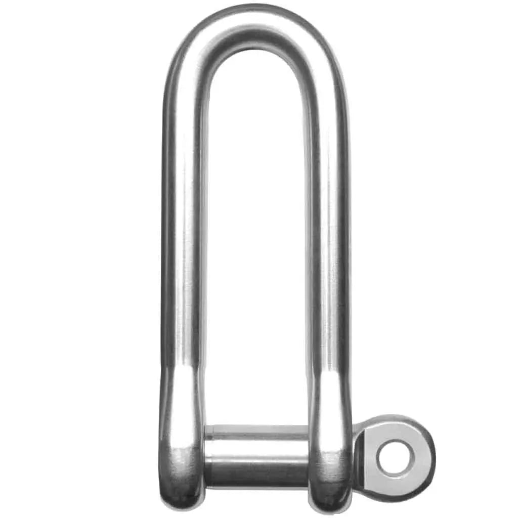 Ronstan Stainless Steel Long D Shackle, 1/2" Pin, Coined Head with Hole RF626