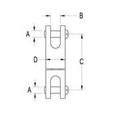Ronstan Fork & Fork Swivel, 7.9mm (5/16") Pins RF79