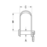 Ronstan Large Stainless Steel Lightweight Clevis Pin Shackle, 3/16" Pin RF807