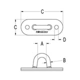 Ronstan Small Padeye, 10mm Clearance & Curved Base RF87