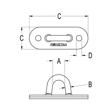 Ronstan Small Padeye, 10mm Clearance & Curved Base RF87