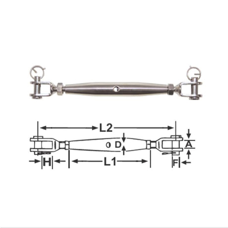 Rigging Screw F+F SS 10mm RWB2603