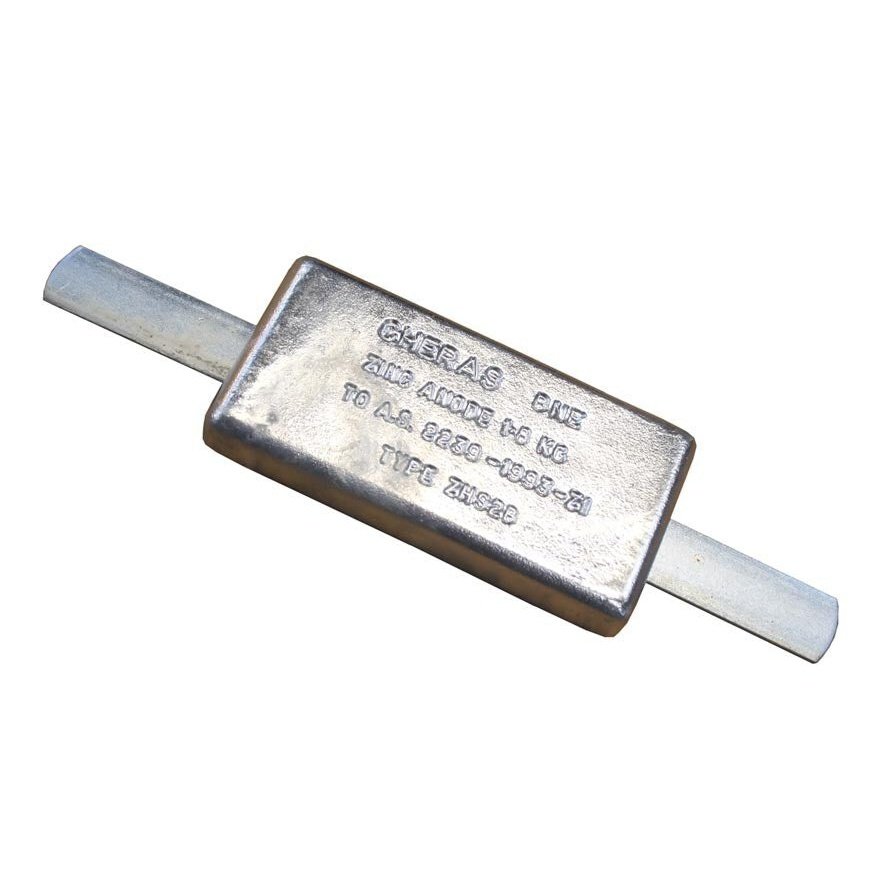 Cheras Anode - Zinc Hull Slab with Straps 1.5Kg RWB3350