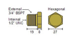 Brass Plug 4 (3/4" BSPT) BP4