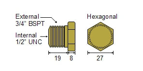 Brass Plug 4 (3/4" BSPT) BP4