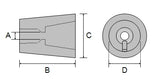 Zinc Beneteau Propeller anode 30mm