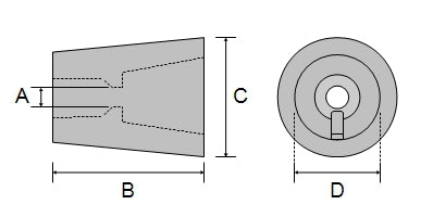 Zinc Beneteau Propeller anode 30mm