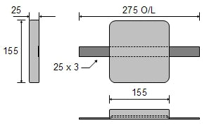 Zinc Weld-on Anode 4.2kg CDZ1-66-1S