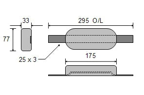 Zinc Weld-on Anode 2.8Kg CDZ2-73-125S