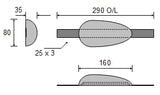 Zinc Teardrop Anode Aluminium Strap 1.7kg CDZ3-7ALS