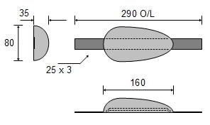 Zinc Teardrop Anode Aluminium Strap 1.7kg CDZ3-7ALS
