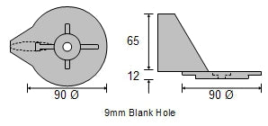 Mercury Trim tab Zinc Anode CDZ9-091