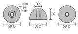 Seahawk Propellor Zinc Anode CDZ9-155