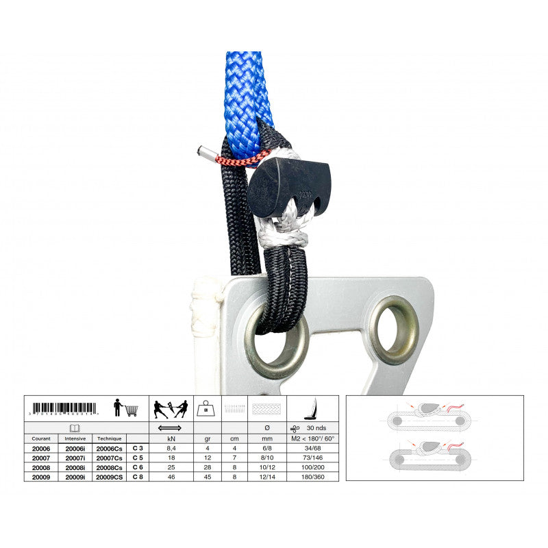 Nodus T-Close C3s Halyard & Sheet Shackle with Cover BL 840kg Orange