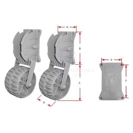 RELAXN INFLATABLE BOAT TRANSOM WHEEL Pair