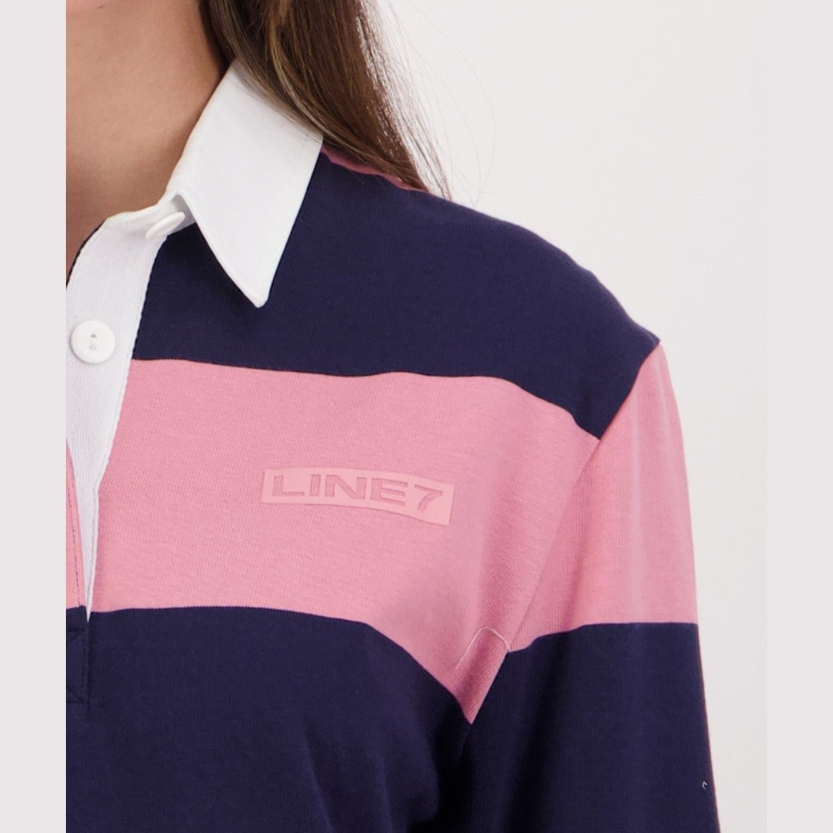 Line 7 WOMEN'S MASSEY LONG SLEEVE RUGBY TOP Pink