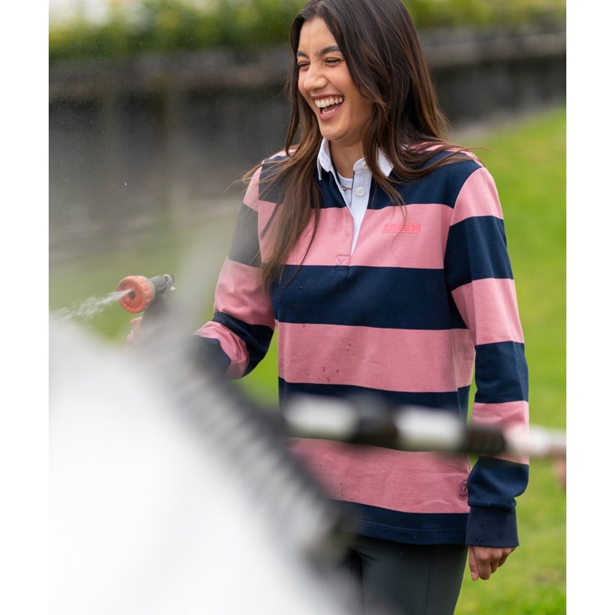 Line 7 WOMEN'S MASSEY LONG SLEEVE RUGBY TOP Pink