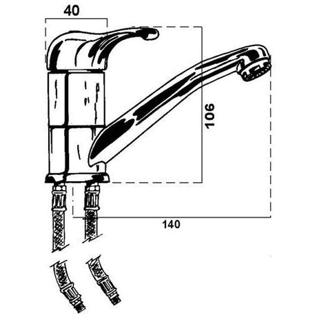 MIXER FAUCET SHORT SPOUT RWB2182