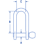 Ronstan Wide D Shackle 3/16'' Pin RF1852