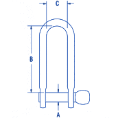 Ronstan Long D 1/4'' Pin Shackle RF623