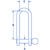 Ronstan Long D 1/4'' Pin Shackle RF623