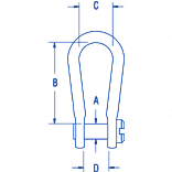 Ronstan Narrow Slotted Pin 3/16'' Pin Shackle RF614