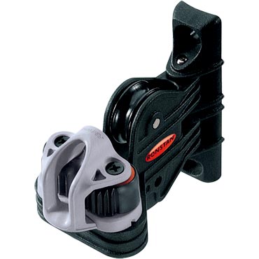 Ronstan Swivelling cleat unit. 28mm (1 1/8") diameter ball bearing sheave, small C-Cleat™ and fairlead RF5