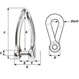 Wichard Twist shackle 6mm captive pin 1423