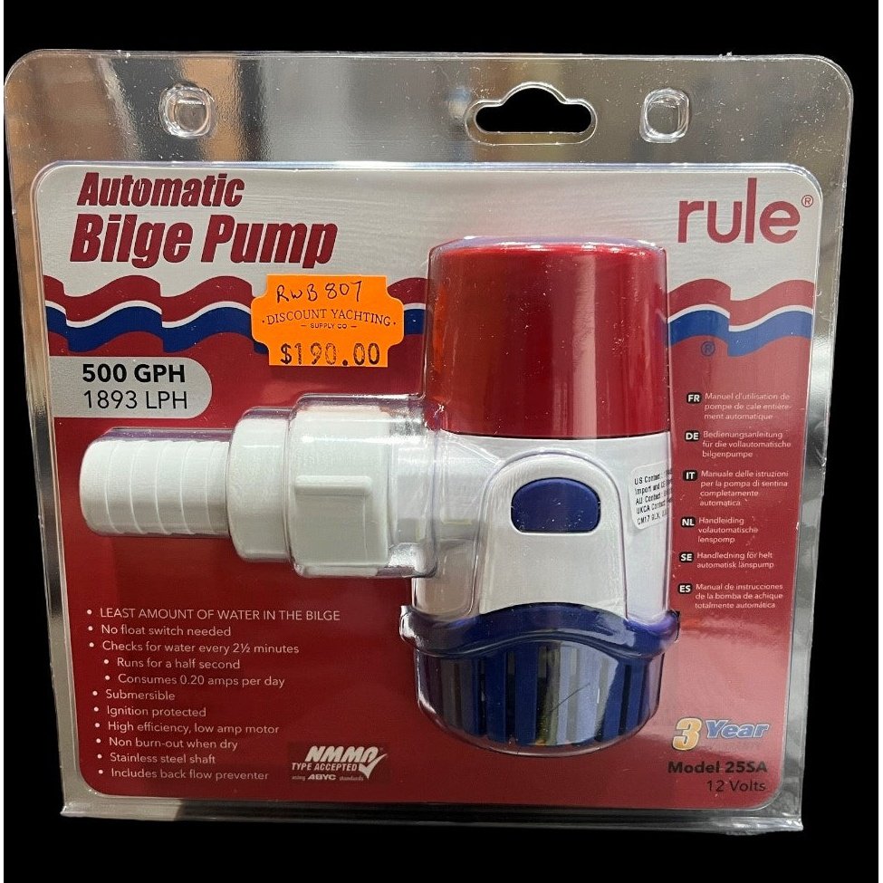 Rule AUTO 500 12v BILGE PUMP RWB807